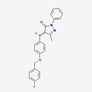 (4E)-4-{4-[(4-fluorobenzyl)oxy]benzylidene}-5-methyl-2-phenyl-2,4-dihydro-3H-pyrazol-3-one