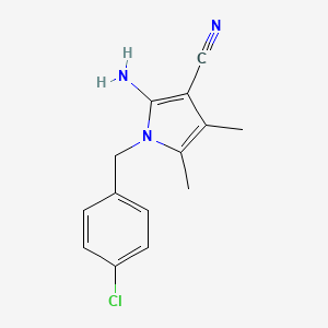 1H-Pyrrole-3-carbonitrile, 2-amino-1-[(4-chlorophenyl)methyl]-4,5-dimethyl-