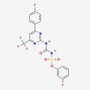 molecular formula C18H11F5N4O4S B14942586 3-Fluorophenyl {[4-(4-fluorophenyl)-6-(trifluoromethyl)pyrimidin-2-yl]carbamoyl}sulfamate 