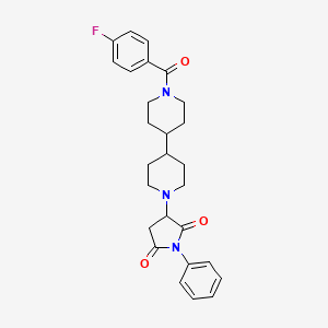 molecular formula C27H30FN3O3 B14942610 3-[1'-(4-Fluorobenzoyl)-4,4'-bipiperidin-1-YL]-1-phenyl-2,5-pyrrolidinedione 