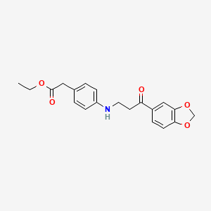 molecular formula C20H21NO5 B14942631 Ethyl (4-{[3-(1,3-benzodioxol-5-yl)-3-oxopropyl]amino}phenyl)acetate 