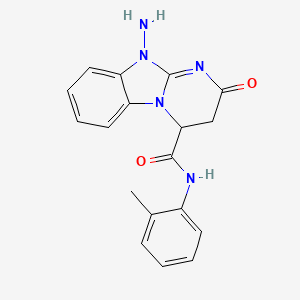 molecular formula C18H17N5O2 B14942636 10-amino-N-(2-methylphenyl)-2-oxo-2,3,4,10-tetrahydropyrimido[1,2-a]benzimidazole-4-carboxamide 