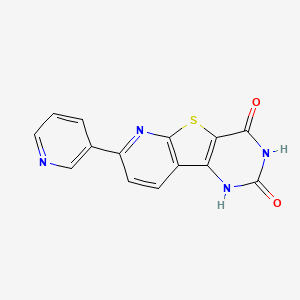 molecular formula C14H8N4O2S B14942640 11-(Pyridin-3-yl)-8-thia-3,5,10-triazatricyclo[7.4.0.0{2,7}]trideca-1(13),2(7),9,11-tetraene-4,6-dione 