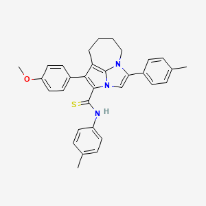 1-(4-methoxyphenyl)-N,4-bis(4-methylphenyl)-5,6,7,8-tetrahydro-2a,4a-diazacyclopenta[cd]azulene-2-carbothioamide