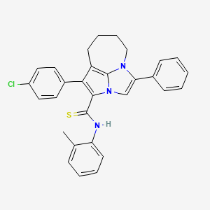 molecular formula C30H26ClN3S B14942667 1-(4-Chlorophenyl)-N~2~-(2-methylphenyl)-4-phenyl-5,6,7,8-tetrahydro-2A,4A-diazacyclopenta[CD]azulene-2-carbothioamide 