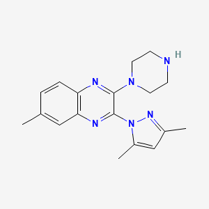 3-(3,5-dimethyl-1H-pyrazol-1-yl)-6-methyl-2-(piperazin-1-yl)quinoxaline