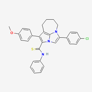 4-(4-Chlorophenyl)-1-(4-methoxyphenyl)-N~2~-phenyl-5,6,7,8-tetrahydro-2A,4A-diazacyclopenta[CD]azulene-2-carbothioamide