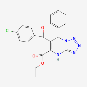 molecular formula C20H16ClN5O3 B14942696 Ethyl 6-[(4-chlorophenyl)carbonyl]-7-phenyl-4,7-dihydrotetrazolo[1,5-a]pyrimidine-5-carboxylate 