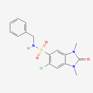 molecular formula C16H16ClN3O3S B14942705 N-benzyl-6-chloro-1,3-dimethyl-2-oxo-2,3-dihydro-1H-benzimidazole-5-sulfonamide 