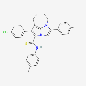 1-(4-Chlorophenyl)-N~2~,4-bis(4-methylphenyl)-5,6,7,8-tetrahydro-2A,4A-diazacyclopenta[CD]azulene-2-carbothioamide