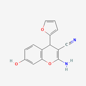 2-amino-4-(furan-2-yl)-7-hydroxy-4H-chromene-3-carbonitrile