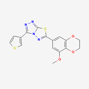 molecular formula C16H12N4O3S2 B14942774 6-(8-Methoxy-2,3-dihydro-1,4-benzodioxin-6-yl)-3-(3-thienyl)[1,2,4]triazolo[3,4-b][1,3,4]thiadiazole 