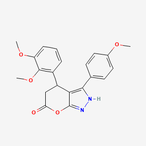 molecular formula C21H20N2O5 B14942793 4-(2,3-dimethoxyphenyl)-3-(4-methoxyphenyl)-4,5-dihydropyrano[2,3-c]pyrazol-6(1H)-one 