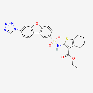 ethyl 2-({[7-(1H-tetrazol-1-yl)dibenzo[b,d]furan-2-yl]sulfonyl}amino)-4,5,6,7-tetrahydro-1-benzothiophene-3-carboxylate