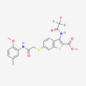 Methyl 6-({2-[(2-methoxy-5-methylphenyl)amino]-2-oxoethyl}sulfanyl)-3-[(trifluoroacetyl)amino]-1-benzothiophene-2-carboxylate