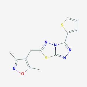 molecular formula C13H11N5OS2 B14942856 6-[(3,5-Dimethyl-1,2-oxazol-4-yl)methyl]-3-(thiophen-2-yl)[1,2,4]triazolo[3,4-b][1,3,4]thiadiazole 