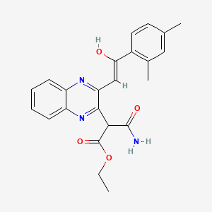 ethyl 3-amino-2-{3-[(Z)-2-(2,4-dimethylphenyl)-2-hydroxyethenyl]quinoxalin-2-yl}-3-oxopropanoate