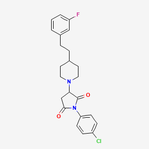 1-(4-Chlorophenyl)-3-{4-[2-(3-fluorophenyl)ethyl]piperidin-1-yl}pyrrolidine-2,5-dione