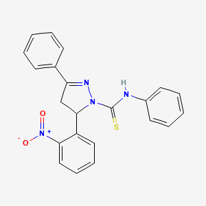 molecular formula C22H18N4O2S B14942949 5-(2-nitrophenyl)-N,3-diphenyl-4,5-dihydro-1H-pyrazole-1-carbothioamide 