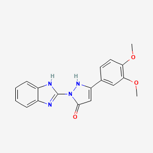 molecular formula C18H16N4O3 B14942966 1-(1H-benzimidazol-2-yl)-3-(3,4-dimethoxyphenyl)-1H-pyrazol-5-ol 