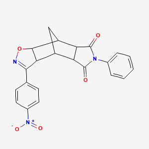 molecular formula C22H17N3O5 B14942973 3-(4-nitrophenyl)-6-phenyl-4a,7a,8,8a-tetrahydro-3aH-4,8-methano[1,2]oxazolo[4,5-f]isoindole-5,7(4H,6H)-dione 