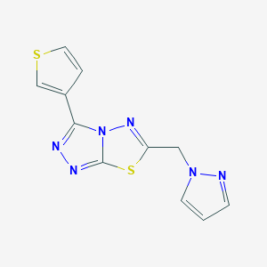 molecular formula C11H8N6S2 B14942984 6-(1H-pyrazol-1-ylmethyl)-3-(thiophen-3-yl)[1,2,4]triazolo[3,4-b][1,3,4]thiadiazole 