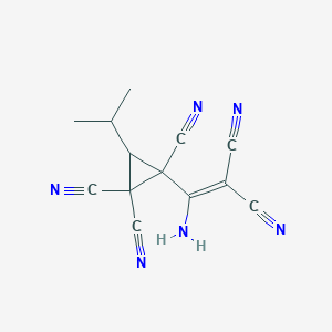 molecular formula C13H10N6 B14943037 2-(1-Amino-2,2-dicyanovinyl)-3-isopropyl-1,1,2-cyclopropanetricarbonitrile 