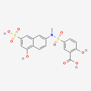 molecular formula C18H15NO9S2 B1494306 6-(3-carboxy-4-hydroxyphenylsulfonamido)-N-methyl-1-naphthol-3-sulfonic acid 