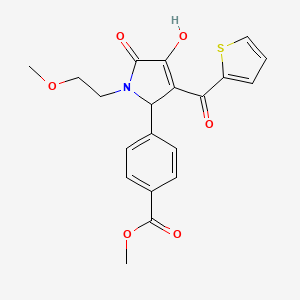 molecular formula C20H19NO6S B14943086 methyl 4-[4-hydroxy-1-(2-methoxyethyl)-5-oxo-3-(thiophen-2-ylcarbonyl)-2,5-dihydro-1H-pyrrol-2-yl]benzoate 