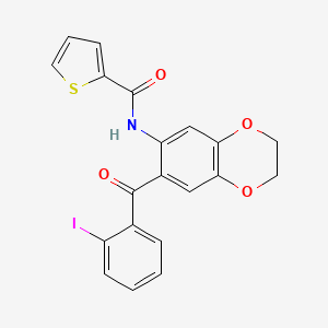 molecular formula C20H14INO4S B14943144 N-{7-[(2-iodophenyl)carbonyl]-2,3-dihydro-1,4-benzodioxin-6-yl}thiophene-2-carboxamide 