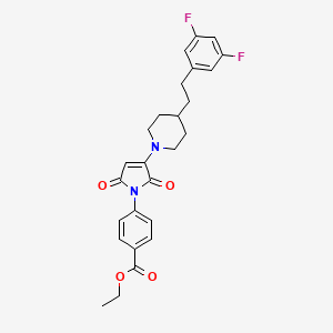 ethyl 4-(3-{4-[2-(3,5-difluorophenyl)ethyl]piperidin-1-yl}-2,5-dioxo-2,5-dihydro-1H-pyrrol-1-yl)benzoate