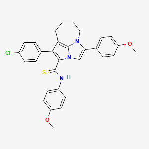 molecular formula C31H28ClN3O2S B14943173 1-(4-chlorophenyl)-N,4-bis(4-methoxyphenyl)-5,6,7,8-tetrahydro-2a,4a-diazacyclopenta[cd]azulene-2-carbothioamide 