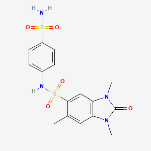 molecular formula C16H18N4O5S2 B14943195 1,3,6-trimethyl-2-oxo-N-(4-sulfamoylphenyl)-2,3-dihydro-1H-benzimidazole-5-sulfonamide 