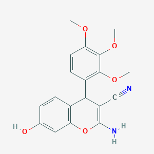 molecular formula C19H18N2O5 B14943197 2-amino-7-hydroxy-4-(2,3,4-trimethoxyphenyl)-4H-chromene-3-carbonitrile 