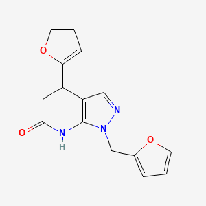 4-(furan-2-yl)-1-(furan-2-ylmethyl)-1,4,5,7-tetrahydro-6H-pyrazolo[3,4-b]pyridin-6-one