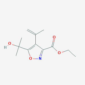 molecular formula C12H17NO4 B14943216 Ethyl 5-(2-hydroxypropan-2-yl)-4-(prop-1-en-2-yl)-1,2-oxazole-3-carboxylate 