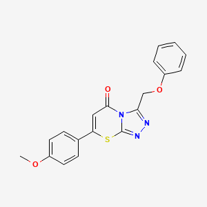 molecular formula C19H15N3O3S B14943218 7-(4-methoxyphenyl)-3-(phenoxymethyl)-5H-[1,2,4]triazolo[3,4-b][1,3]thiazin-5-one 