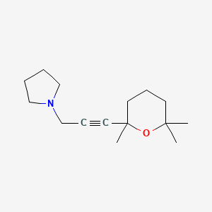 1-[3-(2,6,6-trimethyltetrahydro-2H-pyran-2-yl)prop-2-yn-1-yl]pyrrolidine