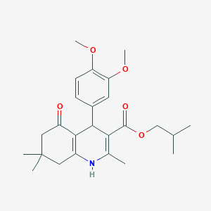 2-Methylpropyl 4-(3,4-dimethoxyphenyl)-2,7,7-trimethyl-5-oxo-1,4,5,6,7,8-hexahydroquinoline-3-carboxylate