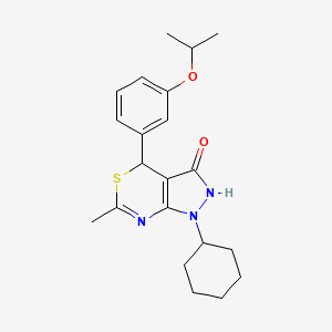 1-cyclohexyl-6-methyl-4-[3-(propan-2-yloxy)phenyl]-1,4-dihydropyrazolo[3,4-d][1,3]thiazin-3(2H)-one