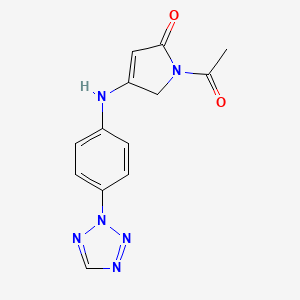 molecular formula C13H12N6O2 B14943286 1-acetyl-4-{[4-(2H-tetrazol-2-yl)phenyl]amino}-1,5-dihydro-2H-pyrrol-2-one 