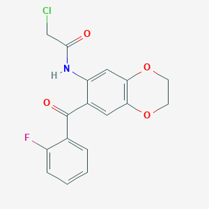 molecular formula C17H13ClFNO4 B14943293 2-chloro-N-{7-[(2-fluorophenyl)carbonyl]-2,3-dihydro-1,4-benzodioxin-6-yl}acetamide 