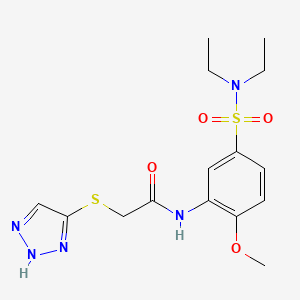 molecular formula C15H21N5O4S2 B14943302 N-[5-(diethylsulfamoyl)-2-methoxyphenyl]-2-(1H-1,2,3-triazol-5-ylsulfanyl)acetamide 