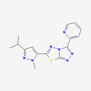 6-[1-methyl-3-(propan-2-yl)-1H-pyrazol-5-yl]-3-(pyridin-2-yl)[1,2,4]triazolo[3,4-b][1,3,4]thiadiazole