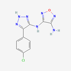 molecular formula C10H8ClN7O B14943310 N-[4-(4-chlorophenyl)-1H-1,2,3-triazol-5-yl]-1,2,5-oxadiazole-3,4-diamine 