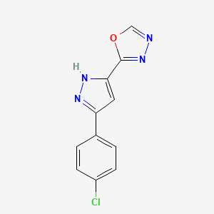 2-[3-(4-chlorophenyl)-1H-pyrazol-5-yl]-1,3,4-oxadiazole