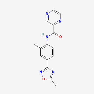 N-[2-methyl-4-(5-methyl-1,2,4-oxadiazol-3-yl)phenyl]pyrazine-2-carboxamide