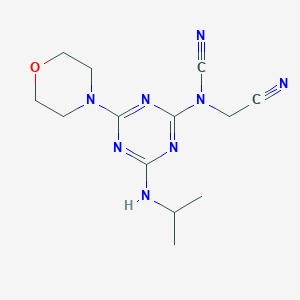 (Cyanomethyl)[4-(morpholin-4-yl)-6-(propan-2-ylamino)-1,3,5-triazin-2-yl]cyanamide