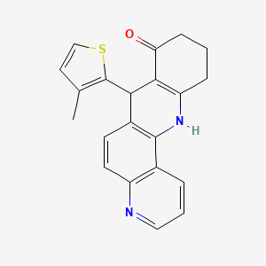 molecular formula C21H18N2OS B14943370 7-(3-methylthiophen-2-yl)-7,10,11,12-tetrahydrobenzo[b][1,7]phenanthrolin-8(9H)-one 