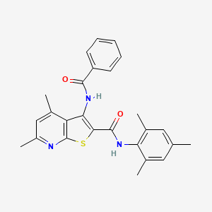 molecular formula C26H25N3O2S B14943378 4,6-dimethyl-3-[(phenylcarbonyl)amino]-N-(2,4,6-trimethylphenyl)thieno[2,3-b]pyridine-2-carboxamide 